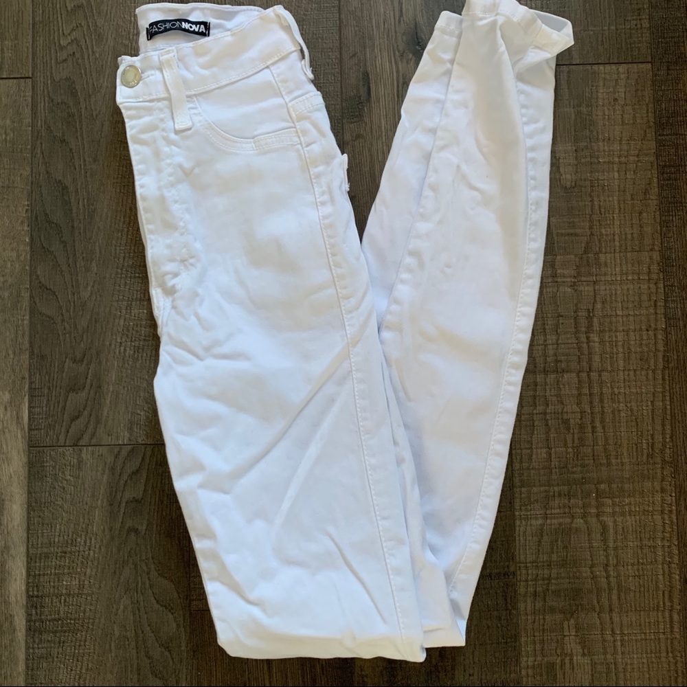 high rise white fashion nova jeggings